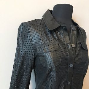 David Meister Rare Leather Button Top Jacket 6